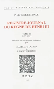 Registre-journal du règne de Henri III