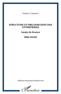 Structure et organisation des entreprises année de licence MSG-EGEO
