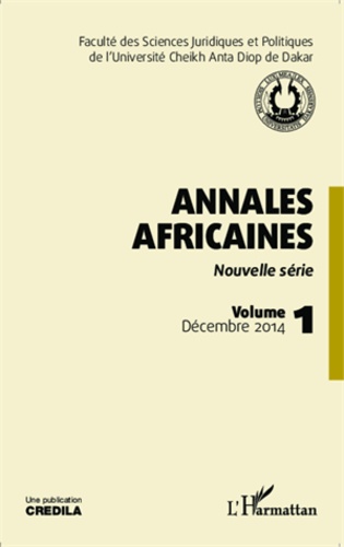 Annales africaines Tome 1, Décembre 2014