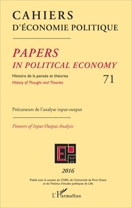 Patrick Mardellat - Cahiers d'économie politique N° 71/2016 : Précurseurs de l'analyse input-output.