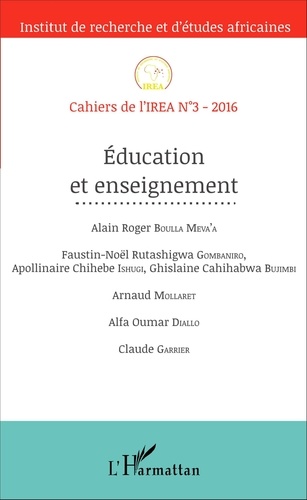 Cahiers de l'IREA N° 3/2016 Education et enseignement