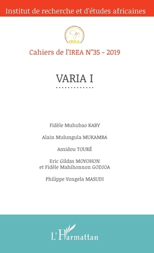 Cahiers de l'IREA N° 35/2019 Varia I