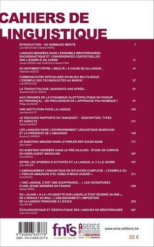 Cahiers de linguistique N° 42/1, 2016 Des langues minoritaires en contexte plurilingue francophone. Mélanges en hommage à Ahmed Boukous