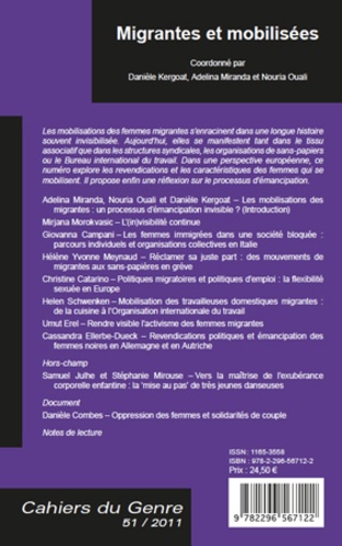 Cahiers du genre N° 51, 2011 Migrantes et mobilisées