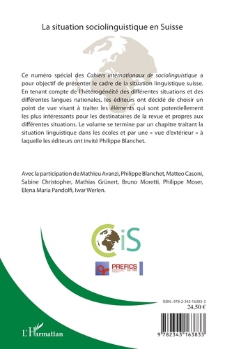 Cahiers Internationaux de Sociolinguistique N°14/2018-19 La Situation sociolinguistique en Suisse