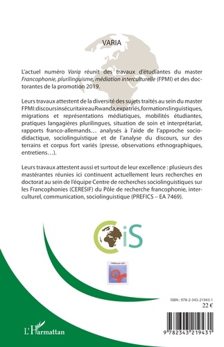 Cahiers Internationaux de Sociolinguistique N° 17/2020 Varia