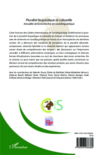 Cahiers Internationaux de Sociolinguistique N° 5/2014 Pluralité linguistique et culturelle