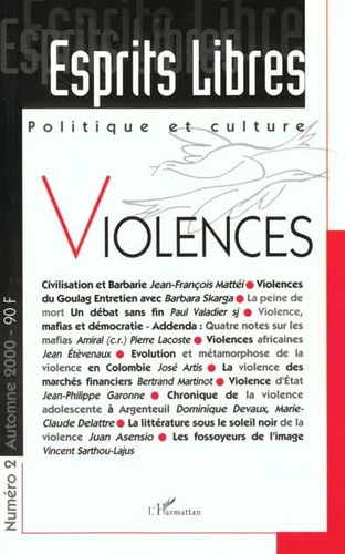 Nathalie Sarthou-Lajus - Esprits libres N° 2, automne 2000 : Violences.