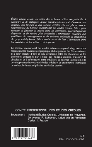 Etudes créoles Volume 24 N° 1-2001 CAPES créole(s) : le débat