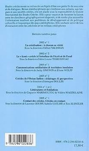 Etudes créoles Volume 28 N° 2, 2005 Le créole dans l'école : paroles nomades