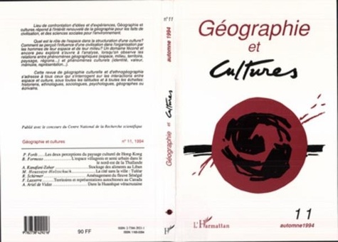  L'Harmattan - Géographie et Cultures N° 11, Automne 1994 : .