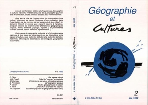  L'Harmattan - Géographie et Cultures N° 2, été 1992 : .