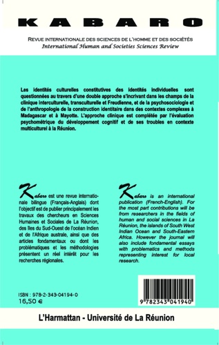 Kabaro Volume 8 N° 12-13 Culture et identités : approches cliniques, sociologiques et anthropologiques