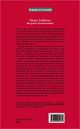 L'Homme et la Société N° 185-186, 2012/3-4 Henri Lefebvre. Une pensée devenue monde ?