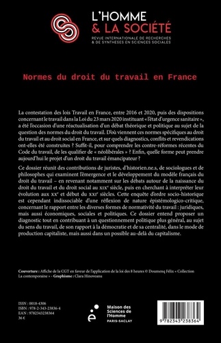 L'Homme et la Société N° 212, 2020/1 Normes du droit du travail en France