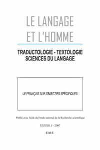 Francine Thyrion et Jean Binon - Le Langage et l'Homme N° 421 : Le français sur objectifs spécifiques.