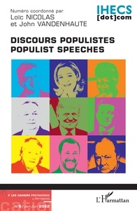 Loïc Nicolas et John Vandenhaute - Les Cahiers Protagoras N° 9, Jan-Jun 2022 : Discours populistes - Populist speeches.