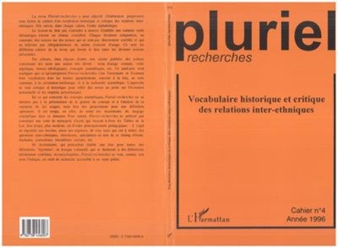 Pierre-Jean Simon - Pluriel-recherches N° 4/1996 : Vocabulaire historique et critique des relations inter-ethniques.