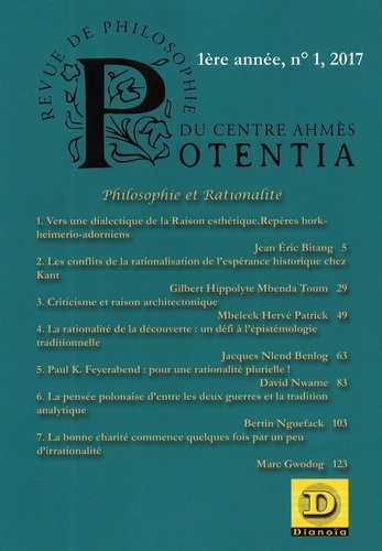  Anonyme - Potentia - revue de philosophie du centre Ahmés N° 1 : Philosophie et rationalité.