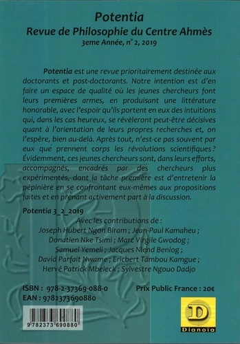 Potentia - revue de philosophie du centre Ahmés N° 2/2019 De la Vérité