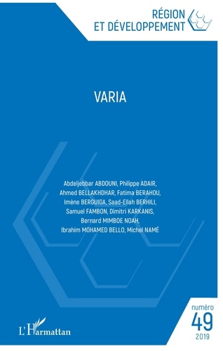 Région et Développement N° 49-2019 Varia