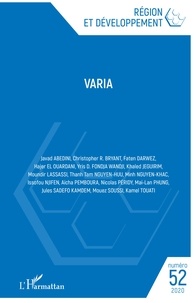  L'Harmattan - Région et Développement N° 52-2020 : Varia.