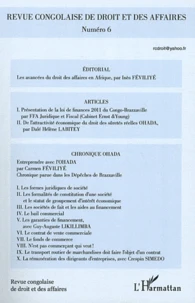 Revue congolaise de droit et des affaires N° 6, Avril-Mai-Juin 2011