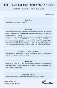 Revue congolaise de droit et des affaires N° 7, janvier-février-mars 2012