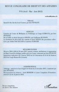 Revue congolaise de droit et des affaires N° 8, Avril-Mai-Juin 2012