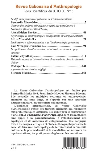 Revue Gabonaise d'Anthropologie, Revue scientifique du LUTO-DC N° 3