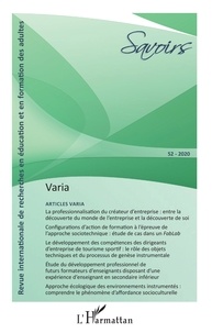 Philippe Carré - Savoirs N° 52/2020 : Varia.