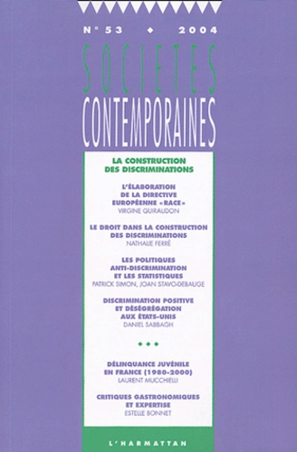 Patrick Simon - Sociétés contemporaines N° 53, 2004 : La construction des discriminations.