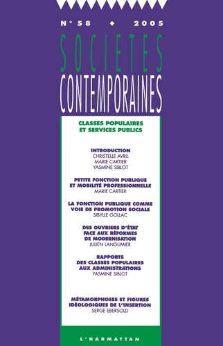 Sociétés contemporaines N° 58, 2005 Classes populaires et services publics