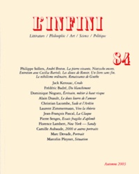 Philippe Sollers - L'infini N° 84/2003 : .