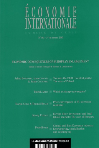 La Documentation Française - Economic Consequences of European Enlargement (n. - 102 2è trimestre 2005).