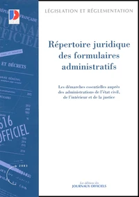 Répertoire juridique des formulaires administratifs.