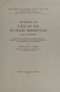 Recherches sur l'âge du fer en Italie méridionale, Sala Consilina