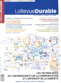 Jacques Mirenowicz - La Revue Durable N° 49, Juin-juillet-août 2013 : Les technologies de l'information et de la communication et l'impératif de la sobriété.