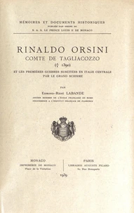 Rinaldo Orsini, comte de Tagliacozzo (+ 1390) et les premières guerres suscitées en Italie centrale par le grand schisme
