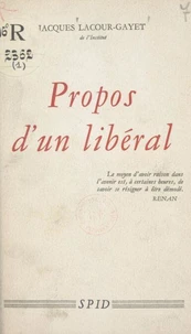Propos d'un libéral