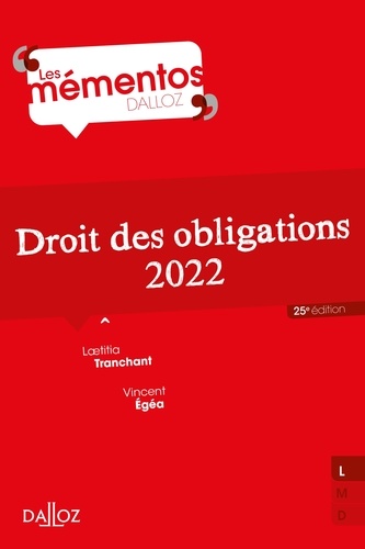 Droit des obligations 2022 - 25e ed.  Edition 2022
