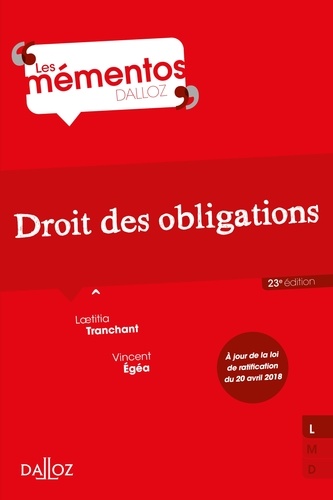 Droit des obligations 23e édition