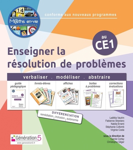 Laëtitia Vautrin et Fabienne Straniero - Enseigner la résolution de problèmes au CE1 M@ths en-vie - Guide pédagogique avec 5 livrets-élèves.