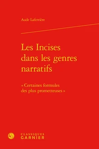 Les incises dans les genres narratifs