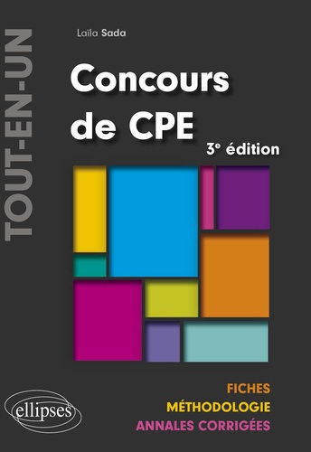 Concours de CPE. Fiches, méthodologie, annales corrigées 3e édition
