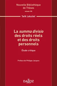 La "summa divisio" des droits réls et des droits personnels