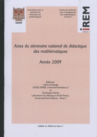 Lalina Coulange et Christophe Hache - Actes du séminaire national de didactique des mathématiques - Année 2009.