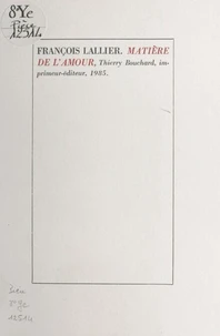 Matière de l'amour