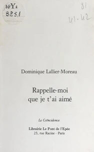 Rappelle-moi que je t'ai aimé