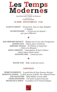 Les Temps Modernes N° 665, août-octobre 2011